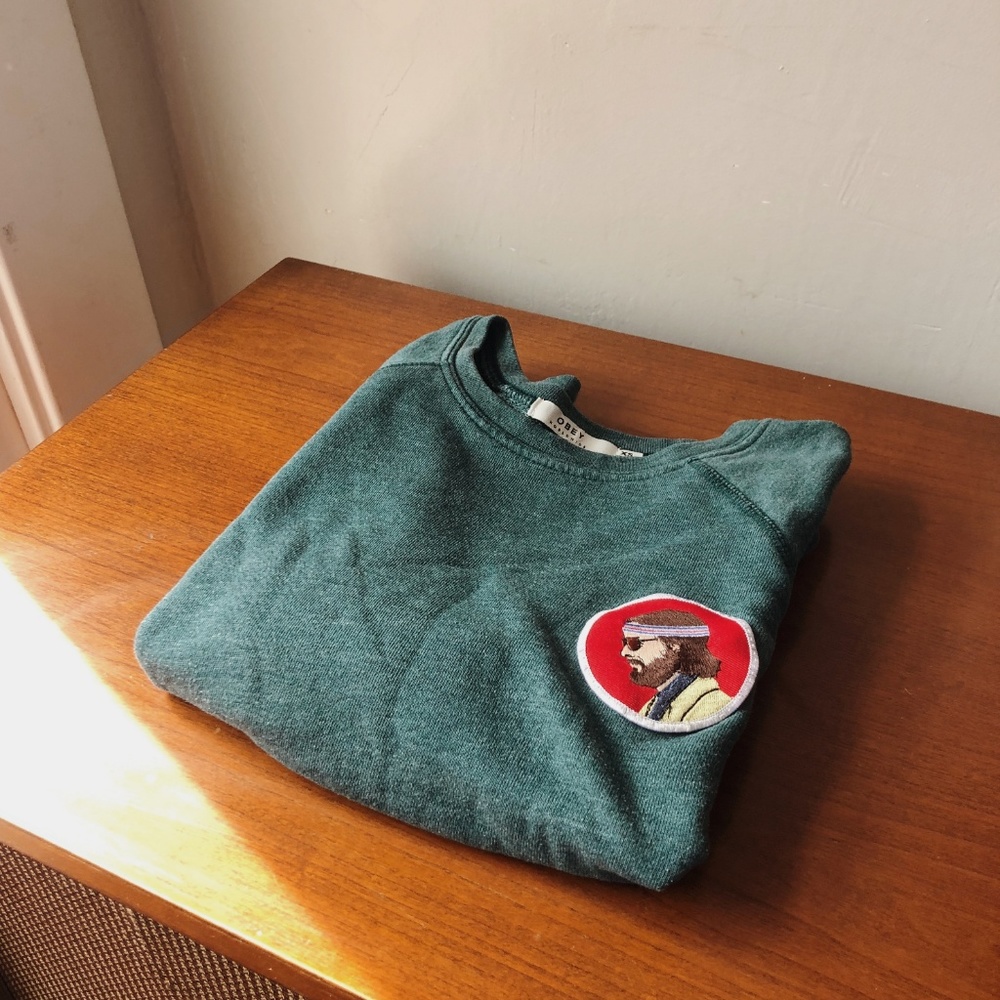 Green Wes Anderson Sweatshirt with Patch XS